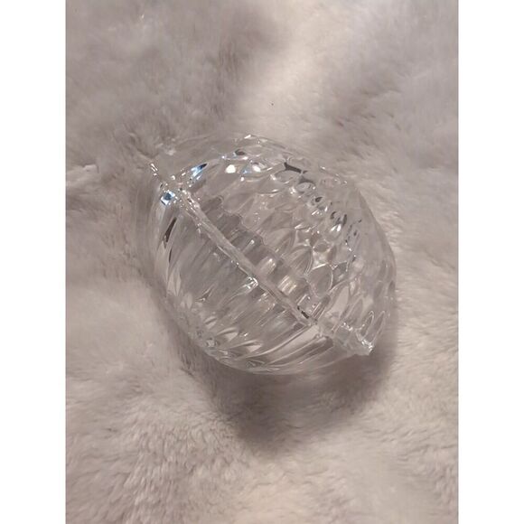 Vintage Zajecar 24% Lead Crystal Oval Egg Shaped Trinket Box Vanity Dresser Box - Picture 1 of 4
